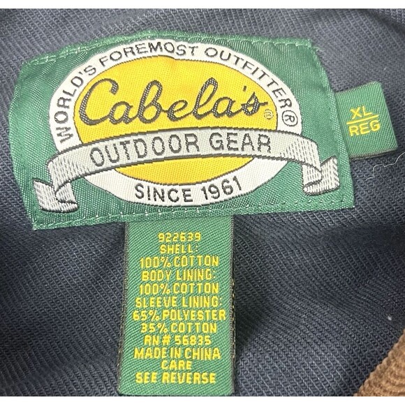 Cabela's Outdoor Gear Barn Coat Mens XL Tall Black Chore Corduroy Jacket - Picture 4 of 12